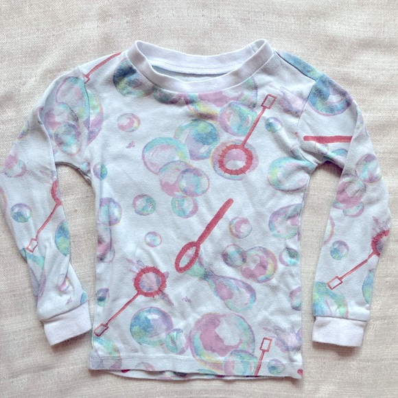 Burt’s Bees Baby Blowing Bubbles Print Organic Cotton Pajamas, Watercolor - Picture 5 of 8
